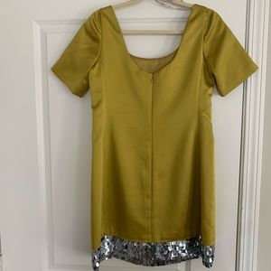Used Kay Unger gold sequined dress